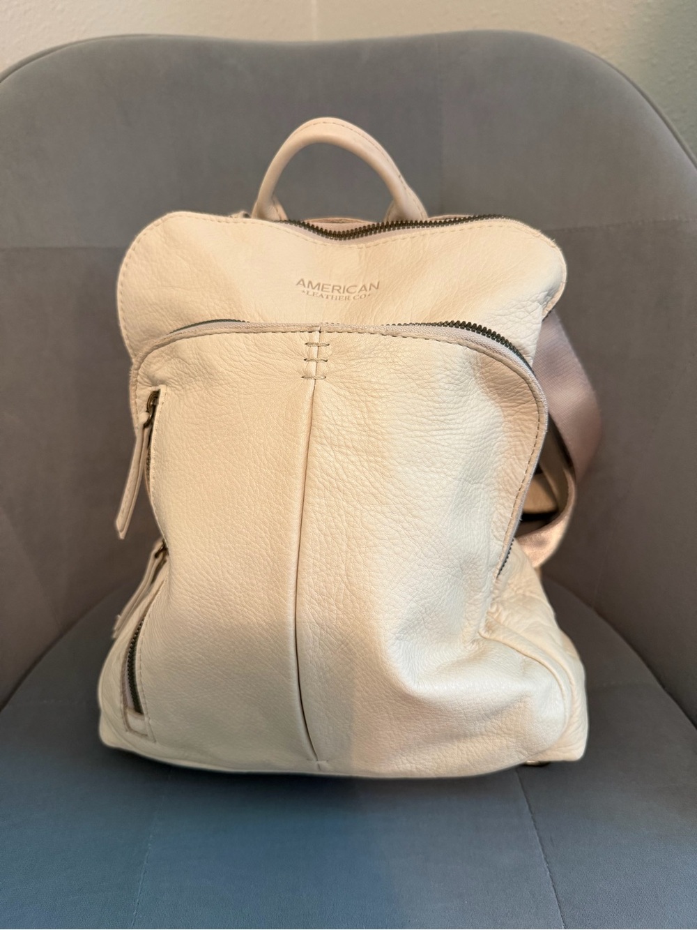 American Leather Co. Cream Leather Backpack - Women's Everyday Carry